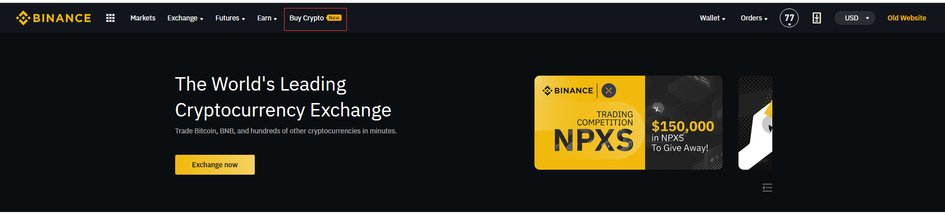 Buy BTC on Binance